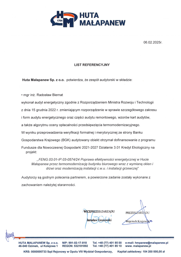 HUTA MAŁAPANEW SP. Z O. O.