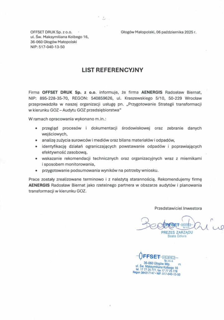 OFFSET DRUK SP. Z O. O.